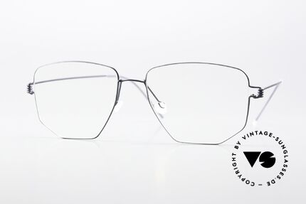 Lindberg Selim Air Titan Rim Eckige Brille Dunkelblau Details