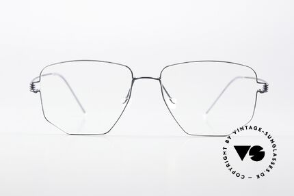 Lindberg Selim Air Titan Rim Eckige Brille Dunkelblau, Mod. Selim, Gr. 53-16, 145, col U16 = dunkelblau matt, Passend für Herren und Damen