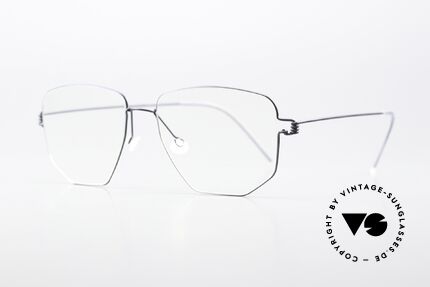 Lindberg Selim Air Titan Rim Eckige Brille Dunkelblau, sehr markante Designer-Brille für Damen und Herren, Passend für Herren und Damen