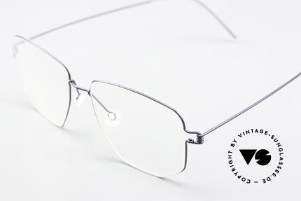 Lindberg Selim Air Titan Rim Eckige Brille Dunkelblau, hochwertig, stilvoll & innovativ = Prädikat "VINTAGE", Passend für Herren und Damen