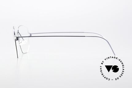 Lindberg Selim Air Titan Rim Eckige Brille Dunkelblau, ungetragenes Einzelstück + orig. Lindberg Magnet-Etui, Passend für Herren und Damen