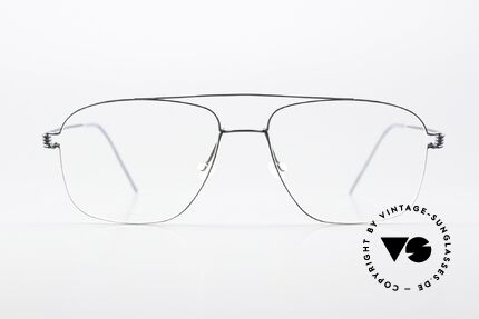Lindberg Mikkel Air Titan Rim Herrenbrille Eckig Aviator, Mikkel Gr. 55-17, 145, col U16 = mattblau & mattgrau, Passend für Herren