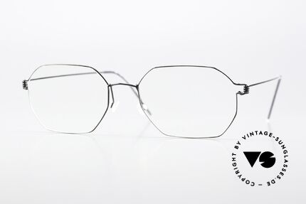 Lindberg Jeppe Air Titan Rim Eckige Brille Schwarz Poliert Details