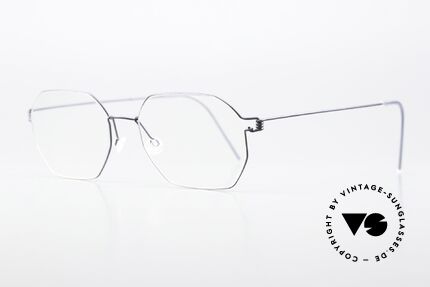Lindberg Jeppe Air Titan Rim Eckige Brille In Matt Grau, sehr markante Designer-Brille für Damen und Herren, Passend für Herren und Damen