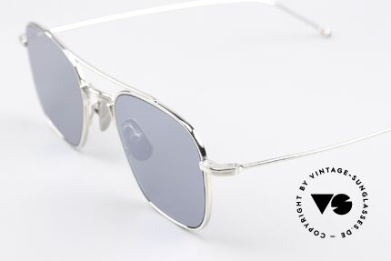 Thom Browne TBS907 Silber Verspiegelte Gläser, silber verspiegelte Sonnengläser; 100% UV Protection, Passend für Herren