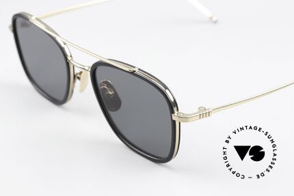 Thom Browne TBS800 Eckige Herrensonnenbrille, entspiegelte graue Sonnengläser; 100% UV Protection, Passend für Herren