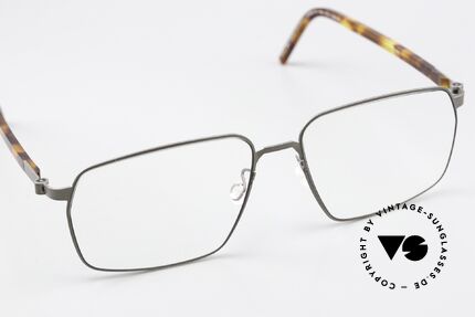 Lindberg 9635 Strip Titanium Version Mit Azetatbügeln, ungetragenes Designerstück + orig. Lindberg Hartetui, Passend für Herren und Damen