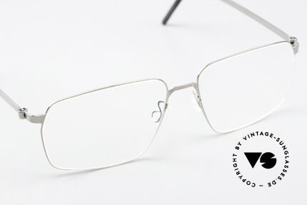 Lindberg 9635 Strip Titanium Titan Rahmen Silber Poliert, ungetragenes Designerstück + orig. Lindberg Hartetui, Passend für Herren und Damen