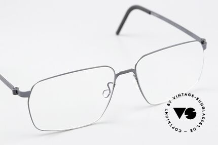 Lindberg 9635 Strip Titanium Titanbrille Blaugrau Matt, ungetragenes Designerstück + orig. Lindberg Hartetui, Passend für Herren und Damen
