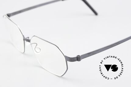Lindberg 9634 Strip Titanium Blaugrau Polierter Rahmen, stilvolle Damenbrille oder Herrenbrille gleichermaßen, Passend für Herren und Damen