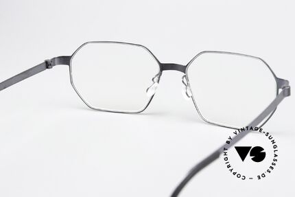 Lindberg 9634 Strip Titanium Blaugrau Polierter Rahmen, Titan-Fassung kann natürlich beliebig verglast werden, Passend für Herren und Damen