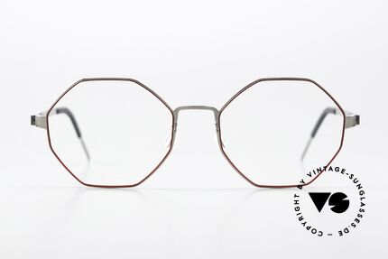 Lindberg 9609 Strip Titanium Damenbrille In Silber Rot, Mod. 9609, Gr. 53/18, col. P10: silber poliert und rot, Passend für Damen