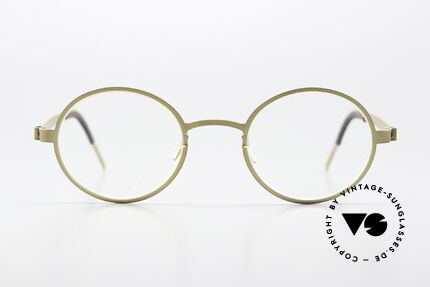 Lindberg 9587 Strip Titanium Runde Damen & Herrenbrille, Modell 9587, in Größe 43/21, Bügel 135 und Color GT, Passend für Herren und Damen