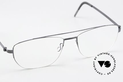 Lindberg 9618 Strip Titanium Designerbrille Grau Poliert, ungetragenes Designerstück mit orig. Etui von Lindberg, Passend für Herren und Damen