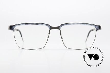 Lindberg 9841 Strip Titanium Eckige Brille Für Herren, Titan-Fassung mit Azetat-Oberrand = "Kombibrille", Passend für Herren