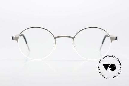 Lindberg 7413 Strip Titanium Runde Nylorbrille Silber, Damen- & Herren-Modell 7413, T407, Gr. 45/21, 135, Passend für Herren und Damen