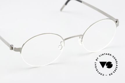Lindberg 7413 Strip Titanium Runde Nylorbrille Silber, ungetragenes Designerstück mit original Lindberg Etui, Passend für Herren und Damen