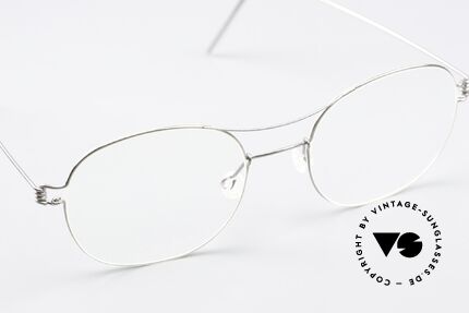 Lindberg Rasmus 49 Air Titan Rim Klassische Brille In Silber, ungetragenes Einzelstück + orig. Lindberg Magnet-Etui, Passend für Herren und Damen