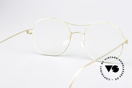 Lindberg Rasmus 47 Air Titan Rim Titan Brille Gold Glänzend, Titan-Fassung kann natürlich beliebig verglast werden, Passend für Herren und Damen