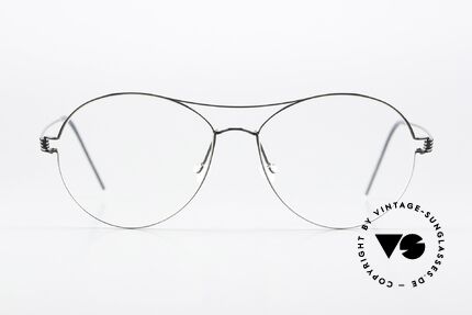 Lindberg April Air Titan Rim Titan Brille Schwarz Poliert, Mod. April, Gr. 54-15, 135, col PU9: schwarz glänzend, Passend für Damen