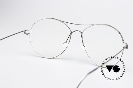 Lindberg April Air Titan Rim Titan Brille Schwarz Poliert, eleganter Rahmen ohne Schrauben, Nieten oder Lötungen, Passend für Damen