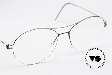 Lindberg April Air Titan Rim Titan Brille Schwarz Poliert, ungetragenes Designerstück + orig. Lindberg Magnet-Etui, Passend für Damen