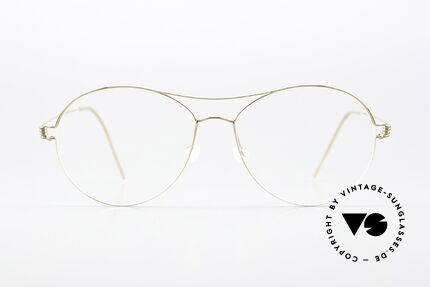 Lindberg April Air Titan Rim Titan Brille Gold Glänzend, Model April, Größe 54-15, 135, col PGT: gold glänzend, Passend für Damen
