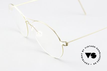 Lindberg April Air Titan Rim Titan Brille Gold Glänzend, extrem stabile Fassung, flexibel & elastisch, und nur 3g, Passend für Damen