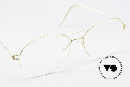 Lindberg April Air Titan Rim Titan Brille Gold Glänzend, ungetragenes Designerstück + orig. Lindberg Magnet-Etui, Passend für Damen