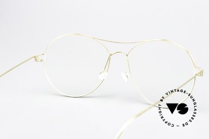 Lindberg April Air Titan Rim Titan Brille Gold Glänzend, eleganter Rahmen ohne Schrauben, Nieten oder Lötungen, Passend für Damen