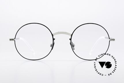 Mykita Sigur Runde Brille Schwarz Silber, runde Brille LITE-Kollektion (2012 - 2014 gefertigt), Passend für Herren und Damen