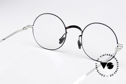 Mykita Sigur Runde Brille Schwarz Silber, die Fassung ist beliebig verglasbar (optisch / Sonne), Passend für Herren und Damen