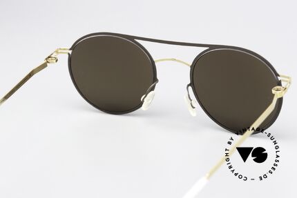 Mykita Tore Runde Sonnenbrille Gold Terra, Sonnengläser (100% UV) können auch ersetzt werden, Passend für Herren und Damen