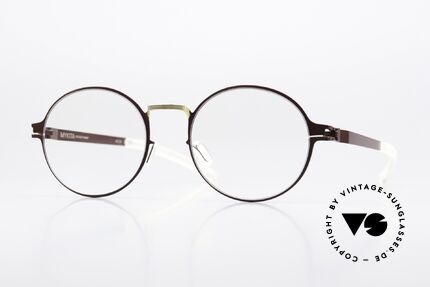 Mykita Ninni Runde Brille Burgundy Gold Details