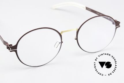 Mykita Ninni Runde Brille Burgundy Gold, ungetragenes Modell mit original Mykita Verpackung, Passend für Herren und Damen