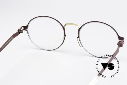 Mykita Ninni Runde Brille Burgundy Gold, die Fassung ist beliebig verglasbar (optisch / Sonne), Passend für Herren und Damen