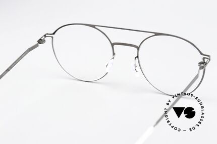 Mykita Kjell Runde Brille Shiny Graphite, genial flexible Brillenfassung in einer medium Größe, Passend für Herren und Damen