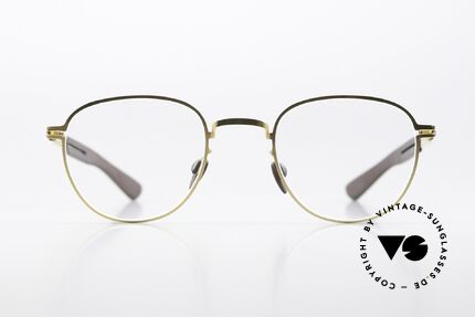 Mykita Mylon Basil Mylon Hybrid Pantobrille, Größe 47-24, color 244 (Gold / Ebony Brown), Passend für Herren und Damen