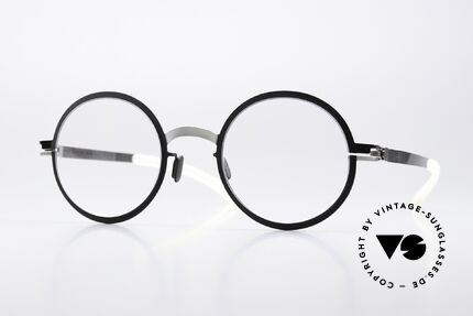 Mykita Bibi Runde Brille Schwarz Silber Details