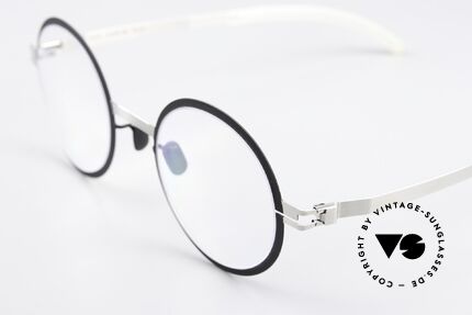 Mykita Bibi Runde Brille Schwarz Silber, wohlbekannte Spitzenqualität; handmade in Germany, Passend für Herren und Damen