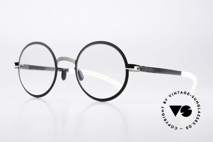 Mykita Bibi Runde Brille Schwarz Silber, Farbe "Silver/Black", Damenbrille ebenso Herrenbrille, Passend für Herren und Damen