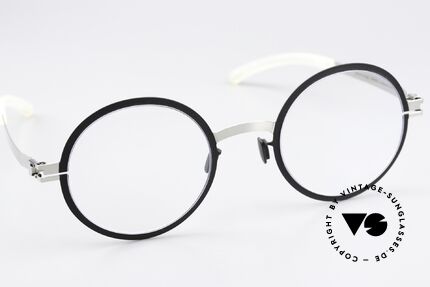 Mykita Bibi Runde Brille Schwarz Silber, ungetragenes Modell mit original Mykita Verpackung, Passend für Herren und Damen