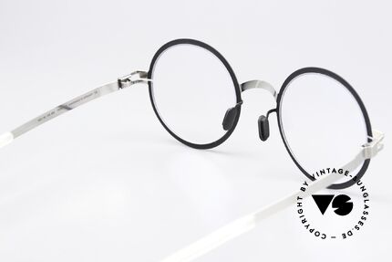 Mykita Bibi Runde Brille Schwarz Silber, die Fassung ist beliebig verglasbar (optisch / Sonne), Passend für Herren und Damen