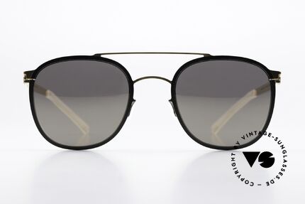 Mykita Keaton Sonnenbrille Gold Schwarz, klassische Form, Decades-Kollektion von 2018 - 2020, Passend für Herren und Damen