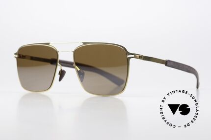 Mykita Mylon Flax Leicht Verspiegelte Gläser, Farbe 244: Gold/Ebony Brown Siennabrown Flash, Passend für Herren
