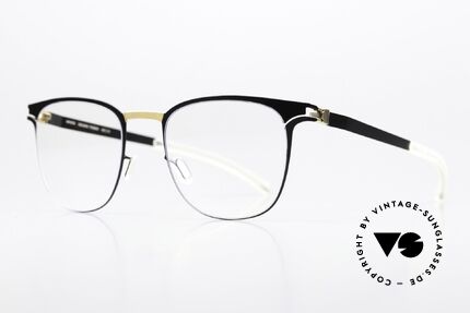 Mykita Thabani Eckige Brille Schwarz Gold, Farbe "Black/Gold": zeitloses Modell, Damen & Herren, Passend für Herren und Damen