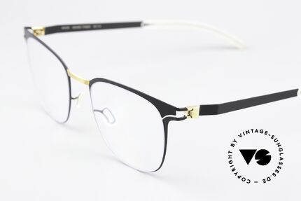 Mykita Thabani Eckige Brille Schwarz Gold, wohlbekannte Spitzenqualität; handmade in Germany, Passend für Herren und Damen