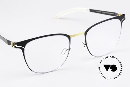 Mykita Thabani Eckige Brille Schwarz Gold, ungetragenes Modell mit original Mykita Verpackung, Passend für Herren und Damen