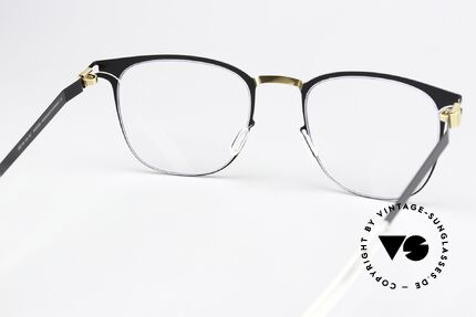 Mykita Thabani Eckige Brille Schwarz Gold, die Fassung ist beliebig verglasbar (optisch / Sonne), Passend für Herren und Damen