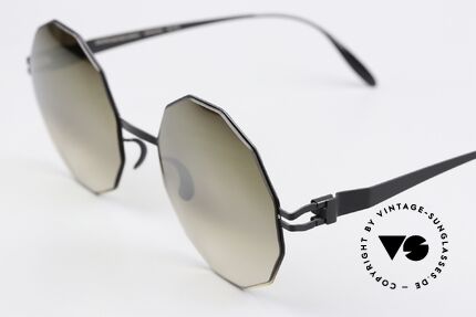 Mykita Veruschka Bernhard Willhelm Design, 'Black Gold Brown Gradient Flash' = leicht verspiegelt, Passend für Damen